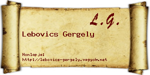Lebovics Gergely névjegykártya