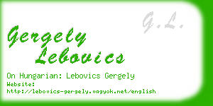 gergely lebovics business card